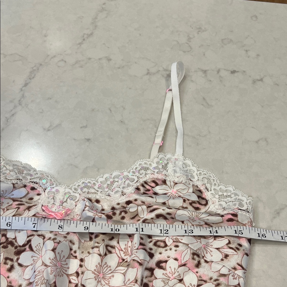 Victoria's Secret Pink Floral Lace Chemise Size Small - Picture 7 of 9